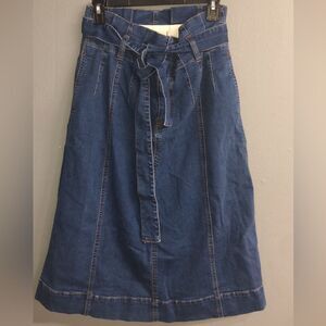 Madewell Blue Denim Midi Skirt